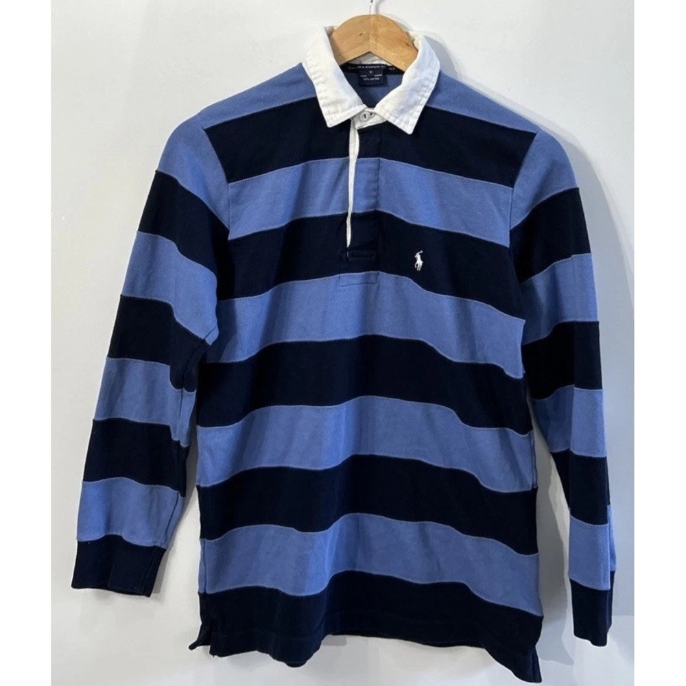 Women's Ralph Lauren Sport L/S Striped Rugby Shirt Sz Med